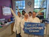 In the lab after winning the Cummings Grant award. Natasha Sharma (alum),  Uzochi Erlingsson (co-founder), Maya Ashour (intern), Yakshitha Poonati (TA) and Racheal Galicia (intern).
