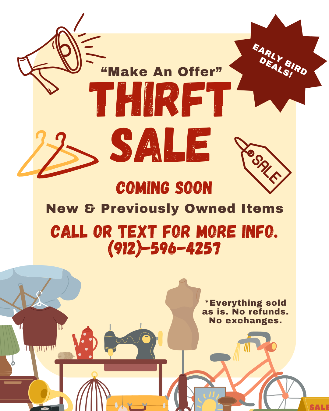 Thrift Sale!  Open for Business!  Make An Offer