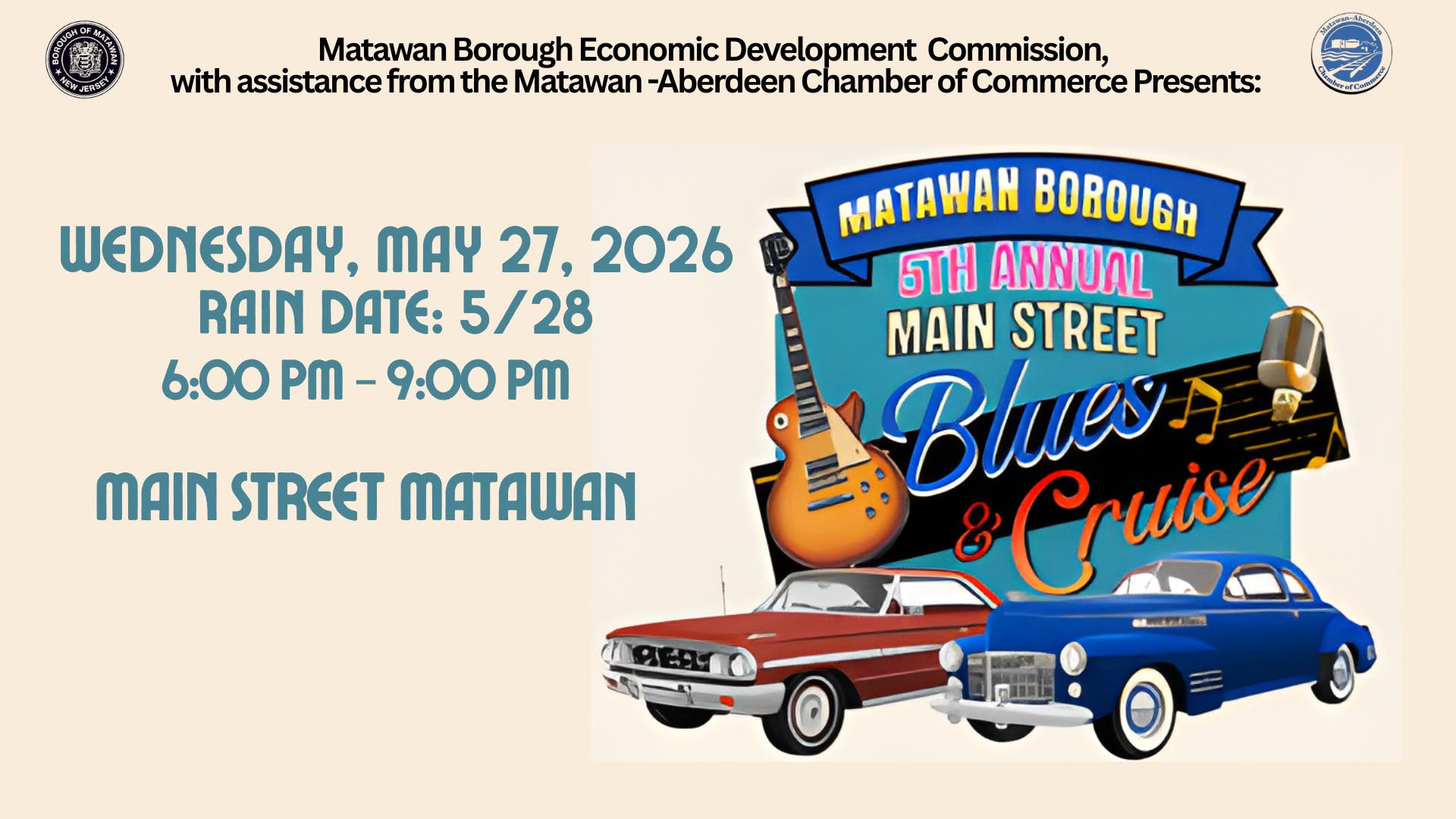 Matawan Borough's 5th Annual Main Street Blues & Cruise Night