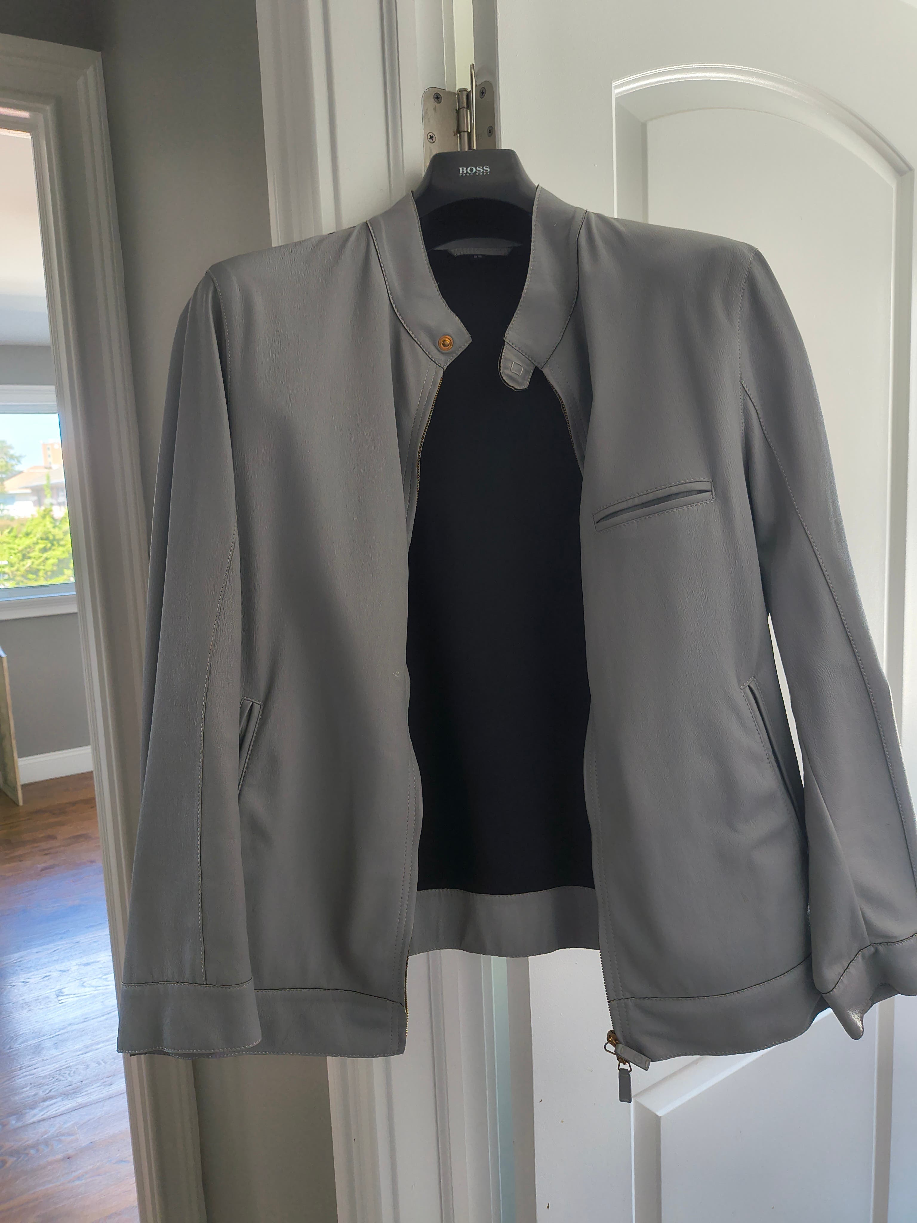 Custom Men's Hugo Boss Calfskin Racer jacket, size Med
