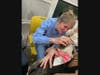 Juniper Village at South Hills community member Alice giving Birch lots of scratches and love. 