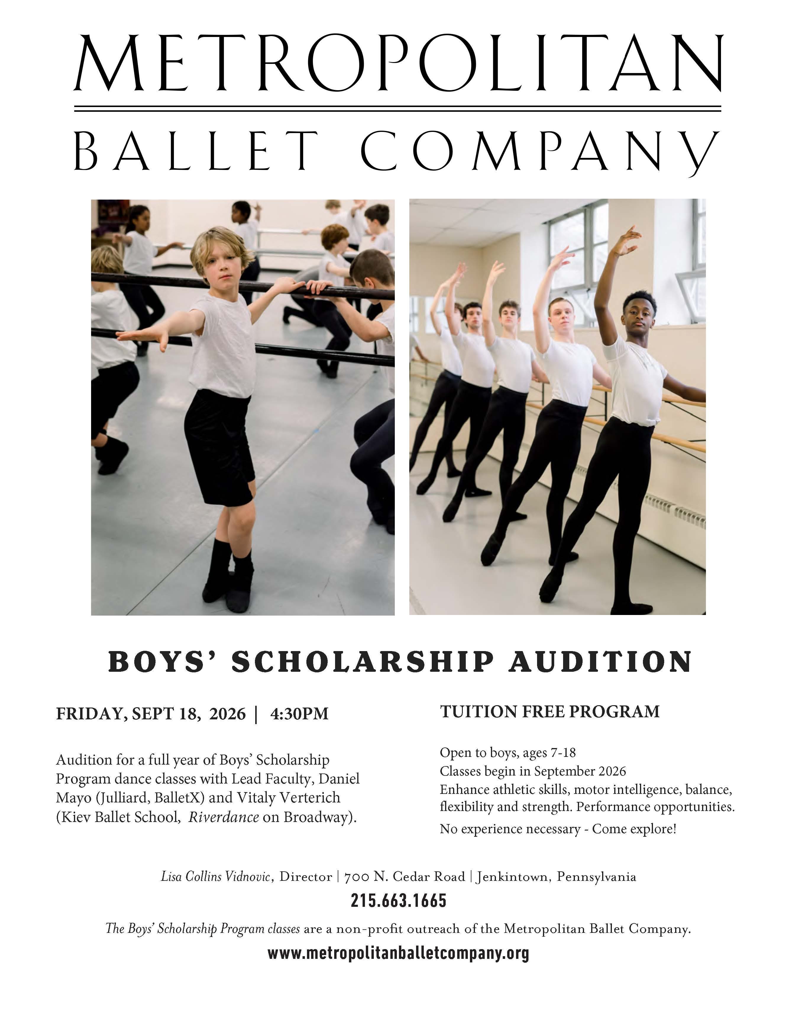 Metropolitan Ballet Company Boys' Scholarship Audition