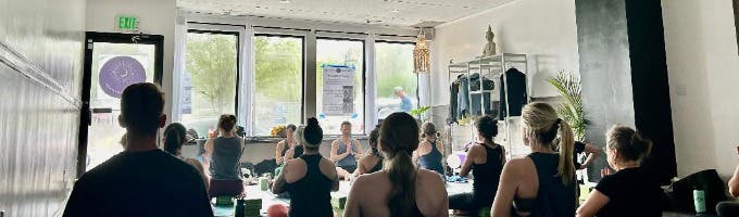 Purple Sun + Moon Yoga