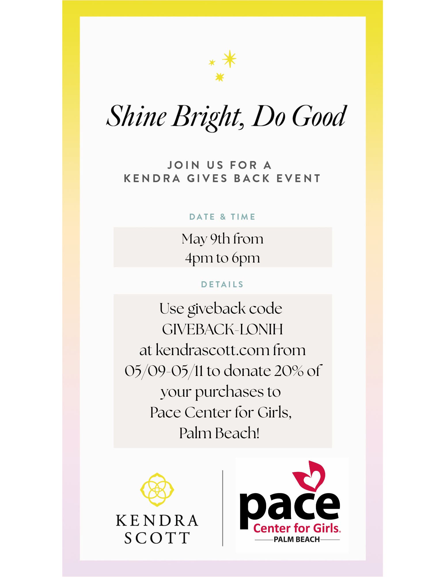 Kendra Scott Gives Back Shopping Event to Benefit Pace Center for Girls Palm Beach
