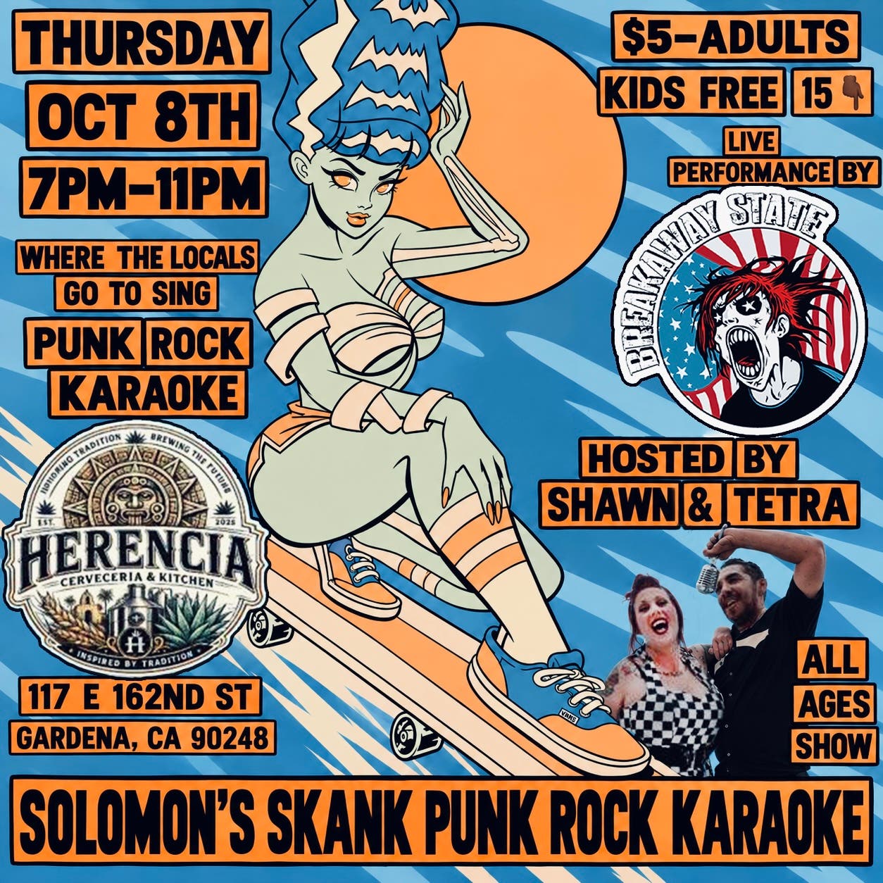 Solomon's Skank Punk Rock Karaoke + Breakaway State Live | Gardena, CA