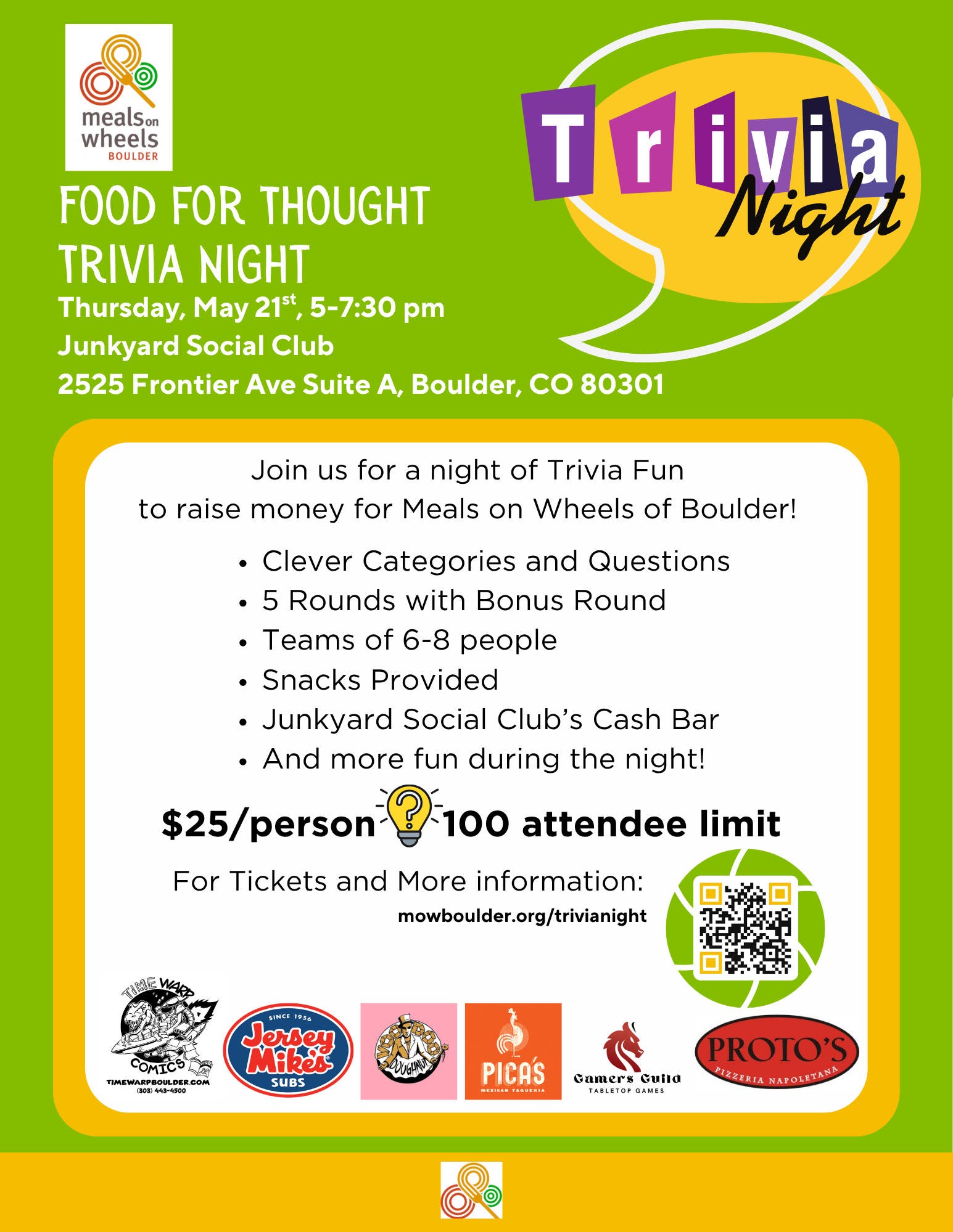 Food For Thought Trivia Night