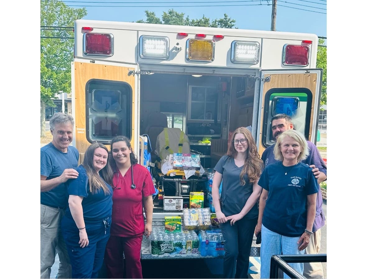 Fair Haven EMS picking up donations at River Road Primary Care.