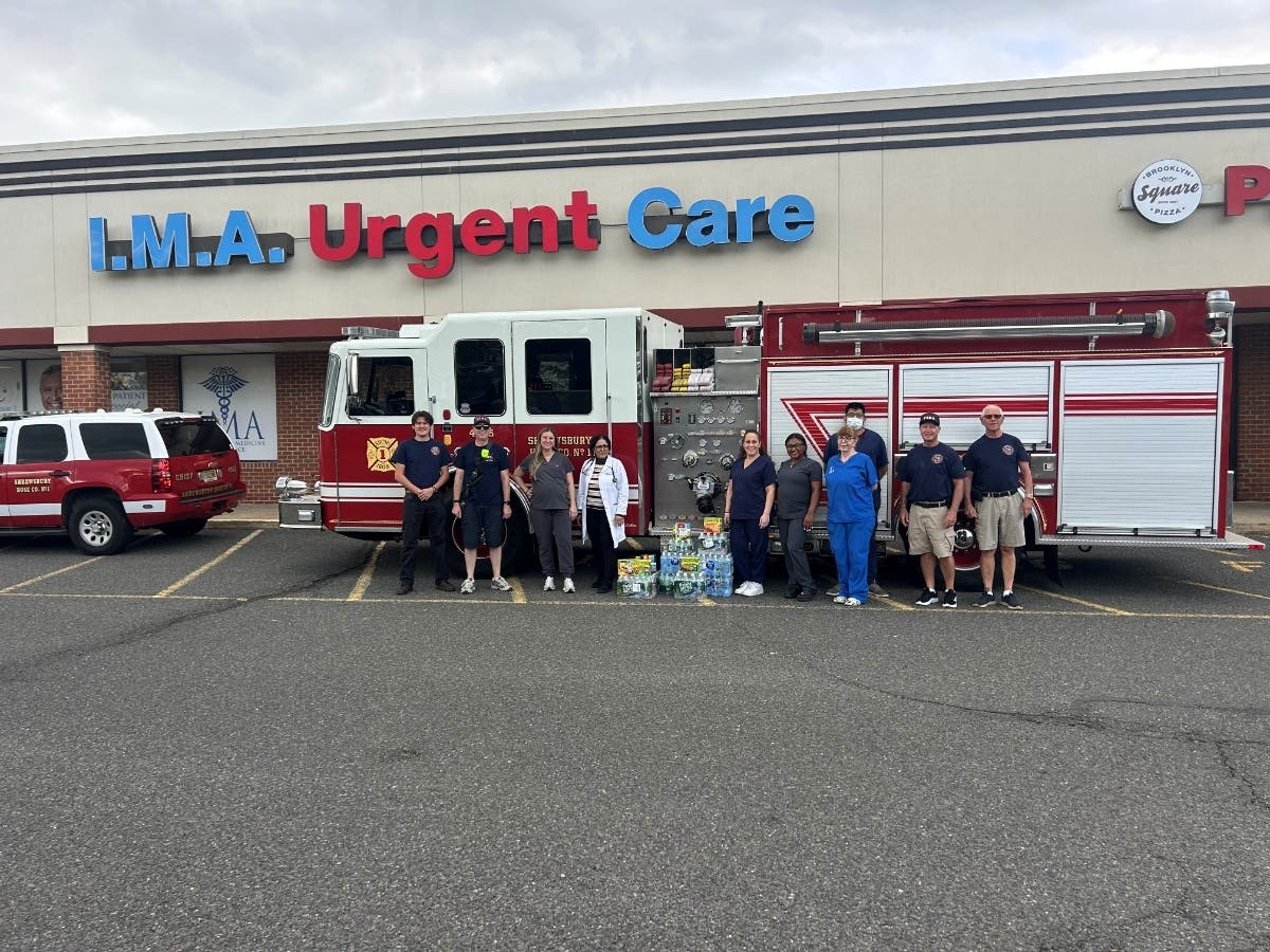 The Shrewsbury Fire Department and IMA Urgent Care Shrewsbury with donations.