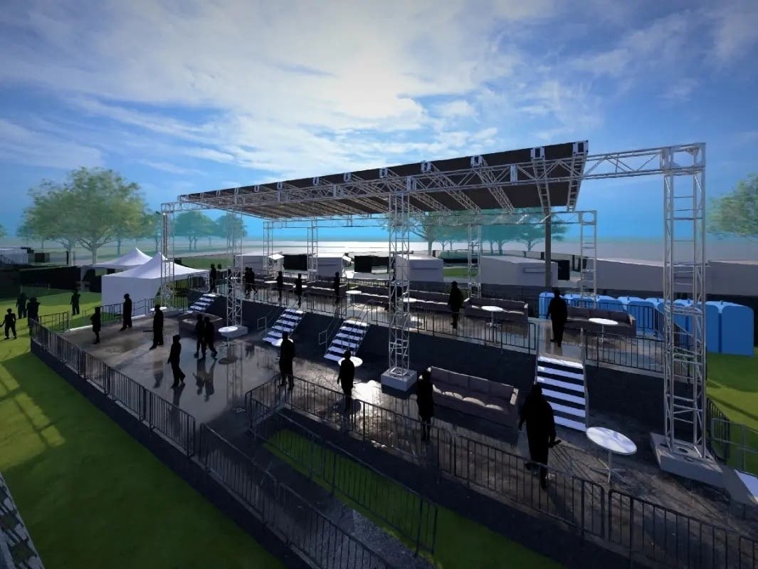 A rendering of the new performance venue, called ParkStage.