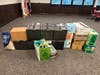 Donations after being boxed up.