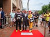 Count Basie Center President & CEO Adam Philipson with Fred Schneider and Kate Pierson of the B-52s during their induction onto Count Basie Center's Walk of Fame.