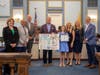 The Monmouth County Board of County Commissioners, Maureen T. Raisch, Christine Giordano Hanlon, Shaun Golden and Raymond S. Santiago honored the winners of the 2026 COANJ poster contest, with Jae Kubicka-Herchakowski, during a commissioners meeting.