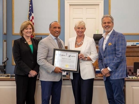 The Board of County Commissioners recognized William R. Satz School Principal Chantal Simonelli, who was named the 2026 Middle Level Administrator of the Year by the NJ Association for Middle Level Education (NJAMLE) during a commissioner meeting in July.