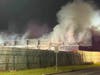 Smoke from the fire at Freehold Cartage Inc.