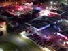 Authorities responding to the fire at Freehold Cartage Inc.