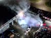 Smoke from the fire at Freehold Cartage Inc.
