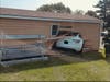 The side of the shed.