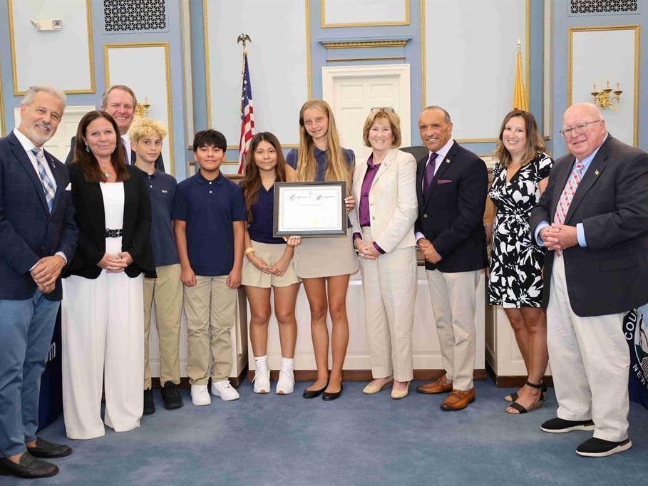 The Board of County Commissioners recognized four Red Bank Charter School students for earning second place in the 2026 Capitol Hill Challenge.