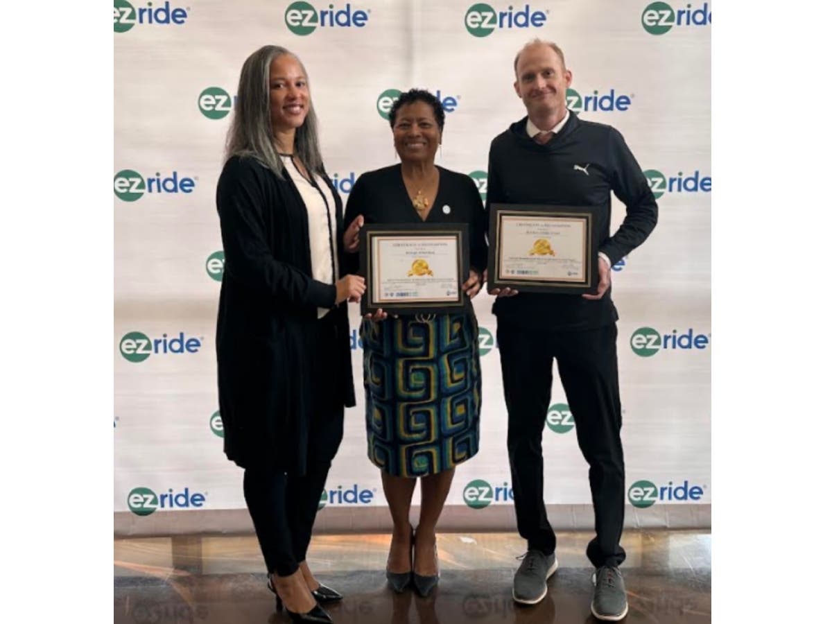 School district officials with their EZ Ride Gold Awards.