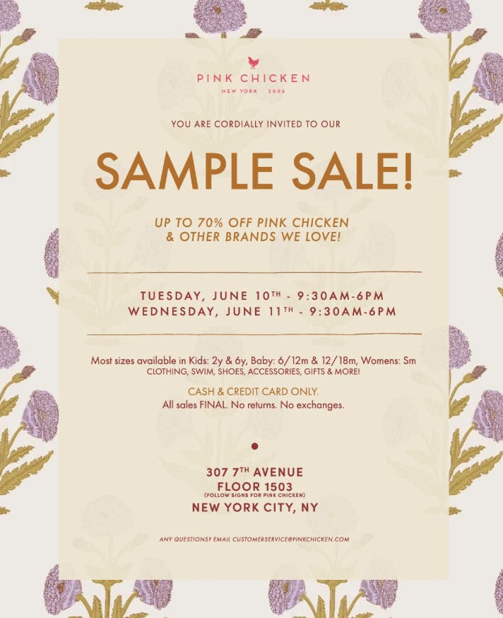 Pink Chicken Sample Sale 