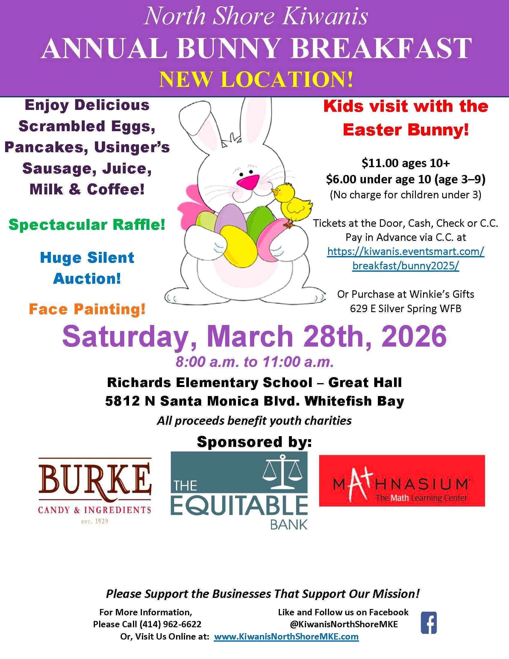 Mar 28 | Kiwanis Pancake Breakfast With the Bunny | Whitefish Bay, WI Patch
