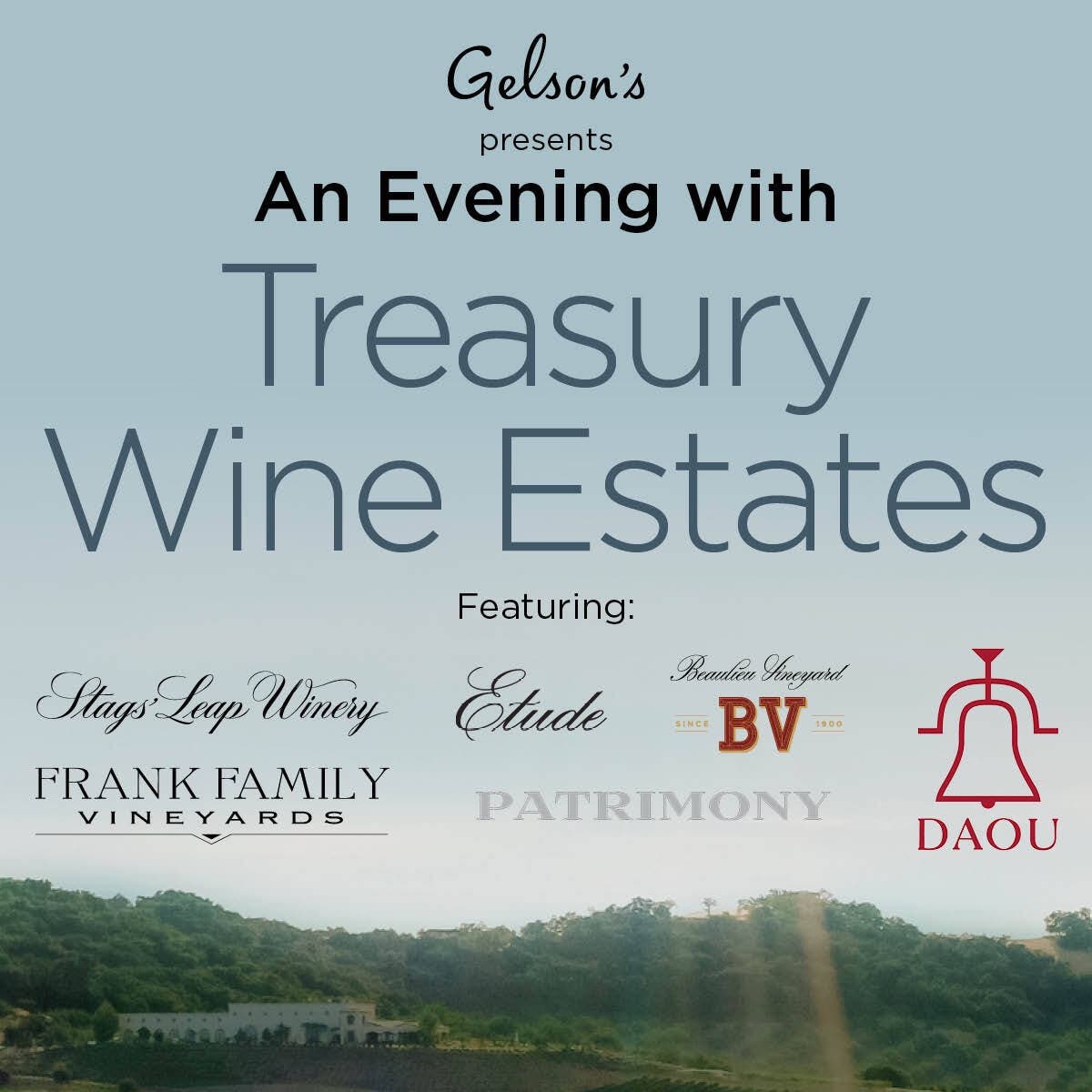 Gelson’s Rancho Mission Viejo to Host Wine Pairing Dinner with Treasury Wine Estates 