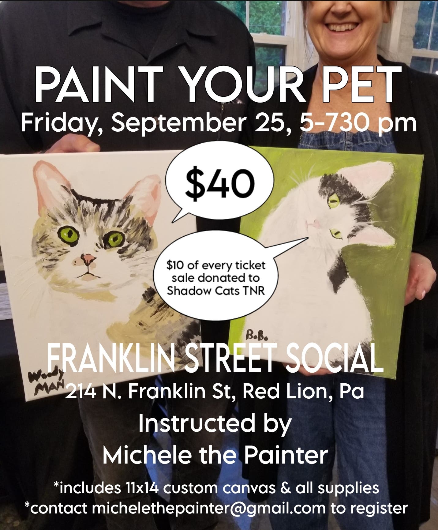 Paint Your Pet Night with Shadow Cats TNR & Michele The Painter
