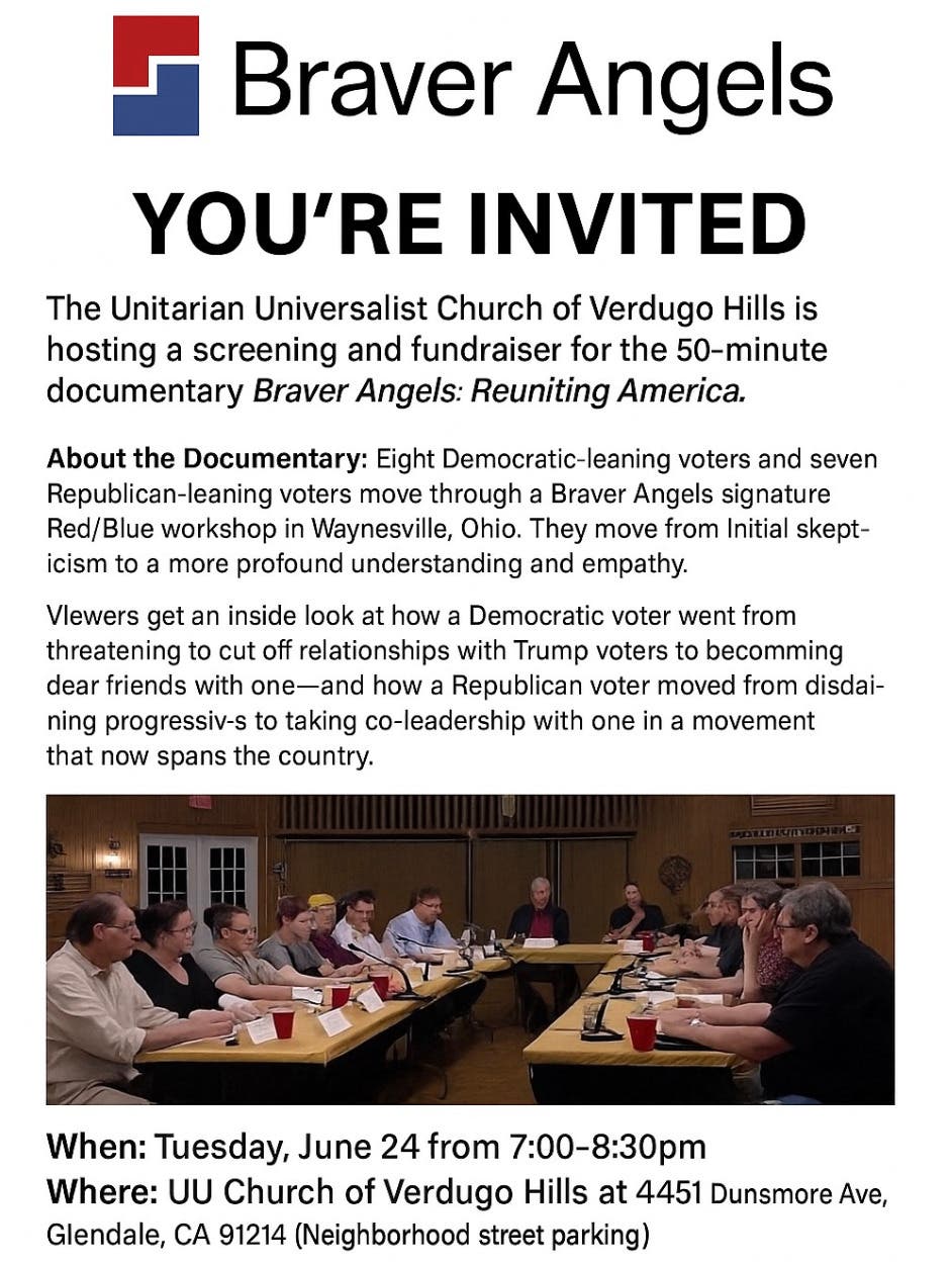 Braver Angels: Reuniting America Film Screening