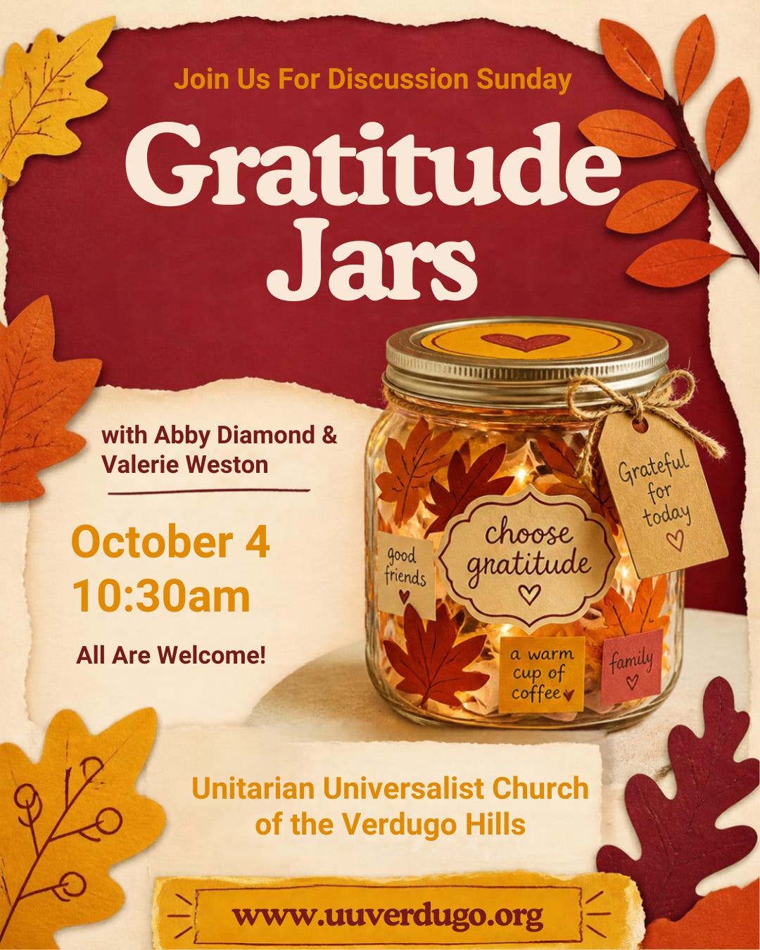 Sunday Service: Discussion Sunday - Gratitude Jars