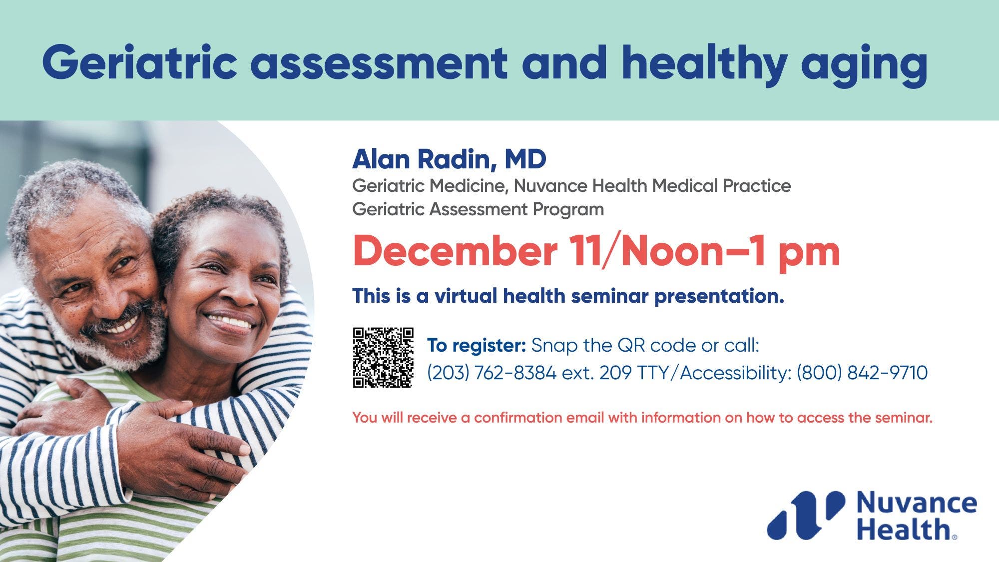 Alain Ramdini Dec 11 | Geriatric Assessment & Healthy Aging Seminar | Norwalk, CT Patch