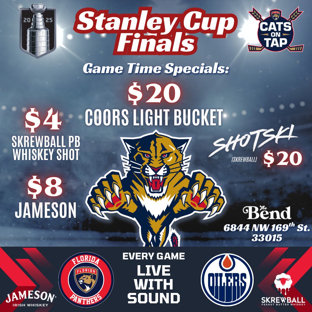 Come Watch Panthers Stanley Cup Games at The Bend - Live with Sound! 