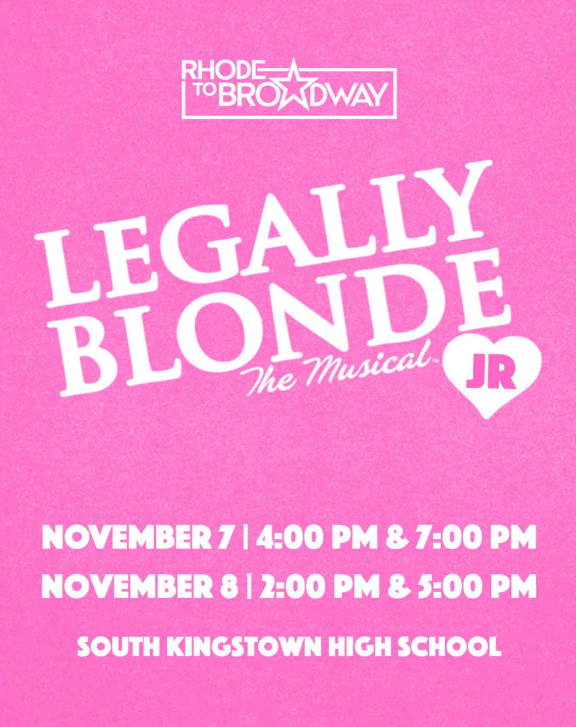 Rhode to Broadway Presents Legally Blonde Jr - One Weekend ONLY