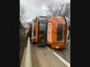 Dump truck overturns on Watson Road in April 2024.