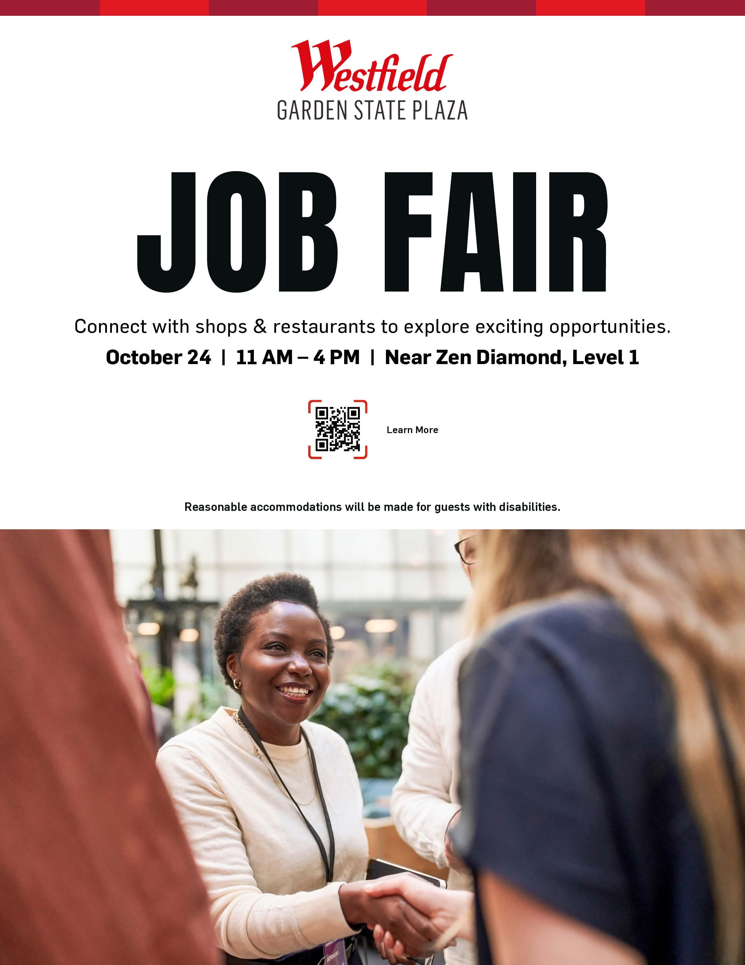 Join Us at Westfield Garden State Plaza’s Job Fair on Saturday, October 24 