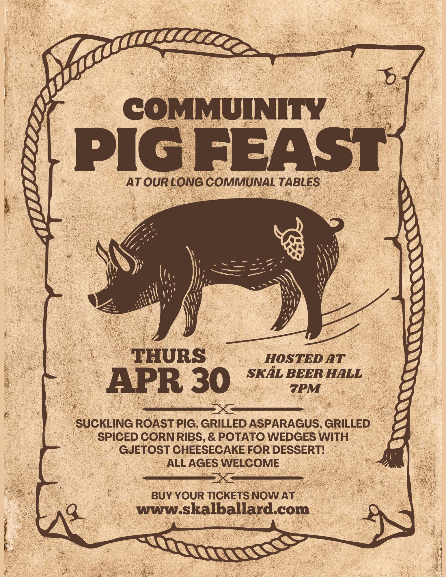 Community Pig Feast at Skål Beer Hall 
