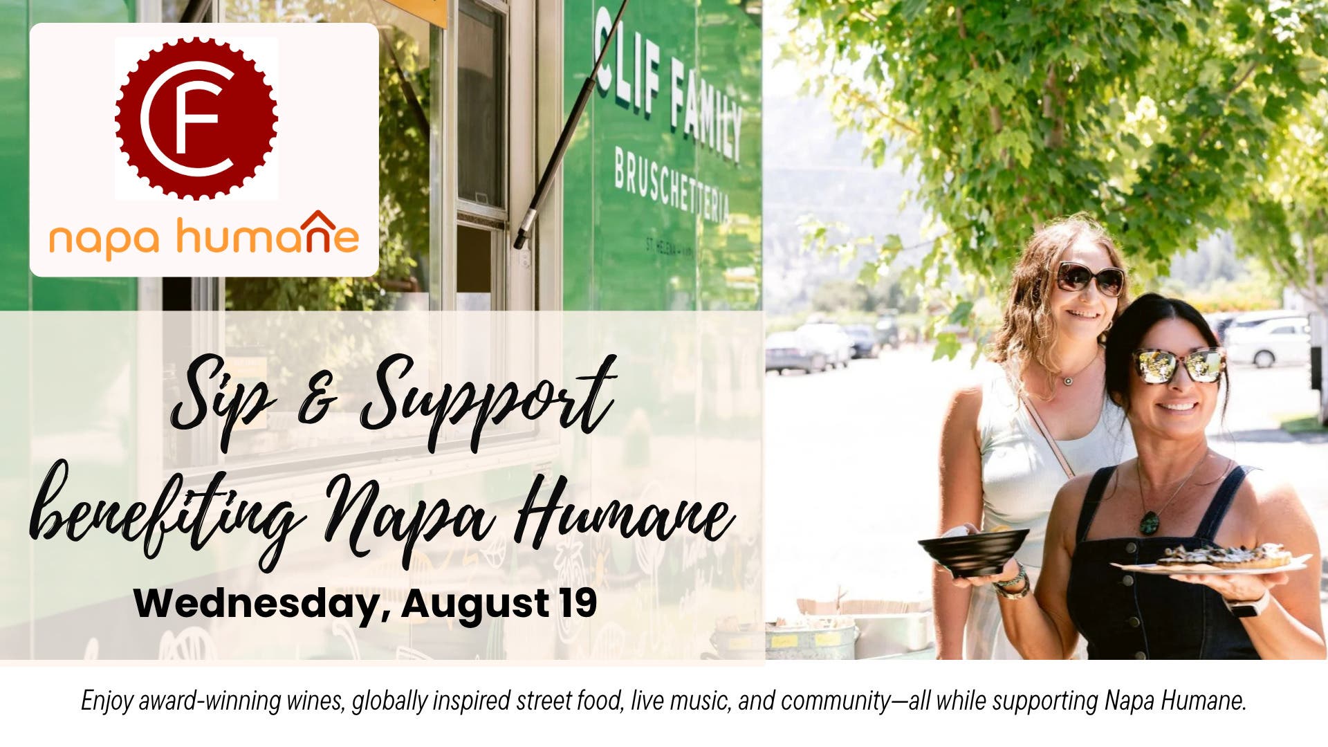 Sip & Support Benefiting Napa Humane at Clif Family Winery