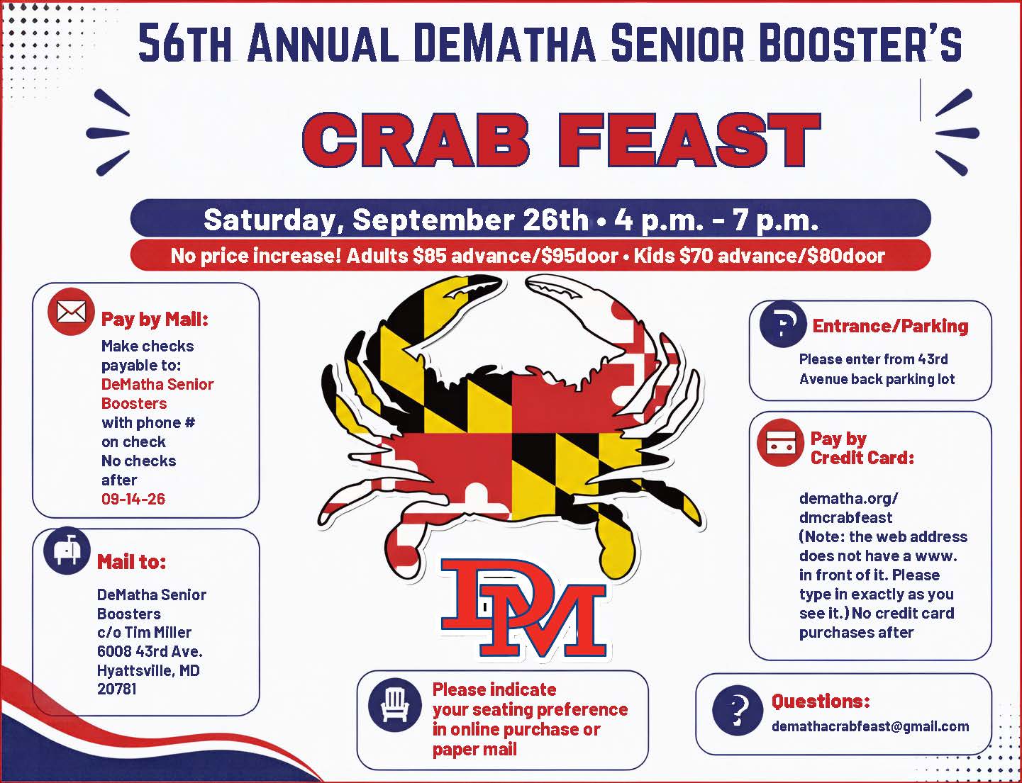 56th Annual DeMatha Senior Booster's Crab Feast