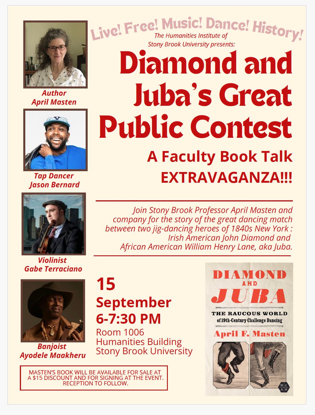 A Faculty Book Talk Extravaganza with live music and dance