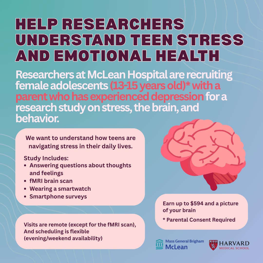 Recruiting Teens for Study on Stress, Mood, and the Brain