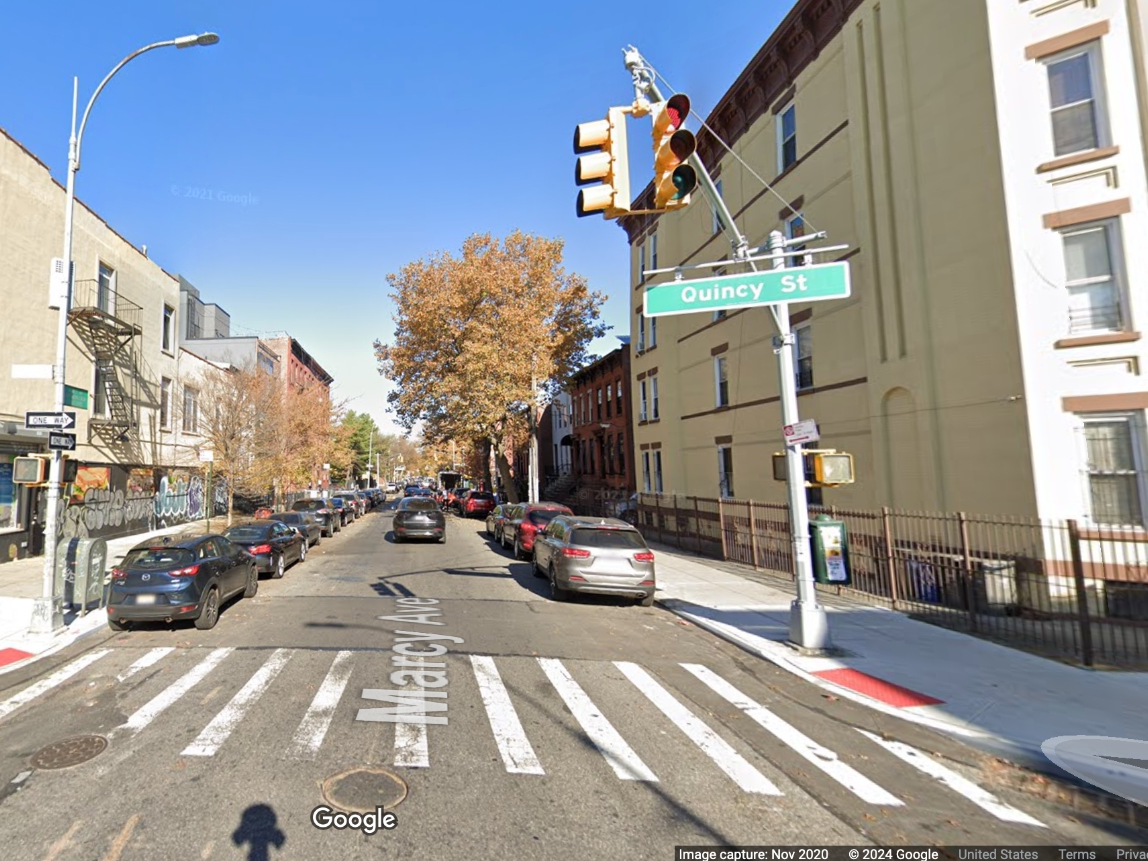 The collision happened at the Marcy Avenue and Quincy Street intersection in Bed-Stuy.