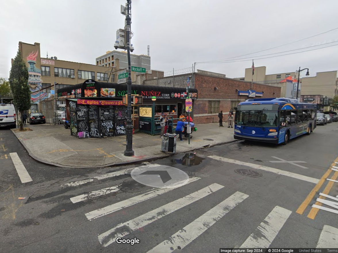 The deadly crash happened at the corner of Dekalb Avenue and Wyckoff Avenue. 
