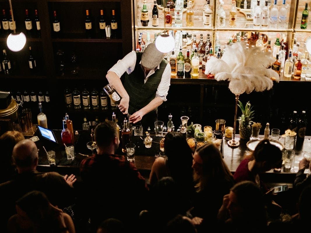 The Empress Room's moody new bar. 