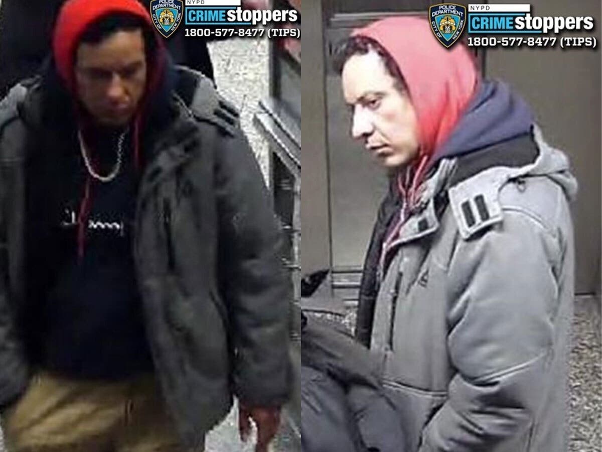Police are searching for a suspect Monday after two men were shoved onto the train tracks at an Upper East Side subway station, New York City Police Department officials said.