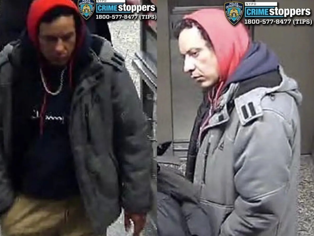 Police released surveillance photos of a man who shoved two New Yorkers onto the subway tracks at an Upper East Side train station, New York City Police Department officials said.