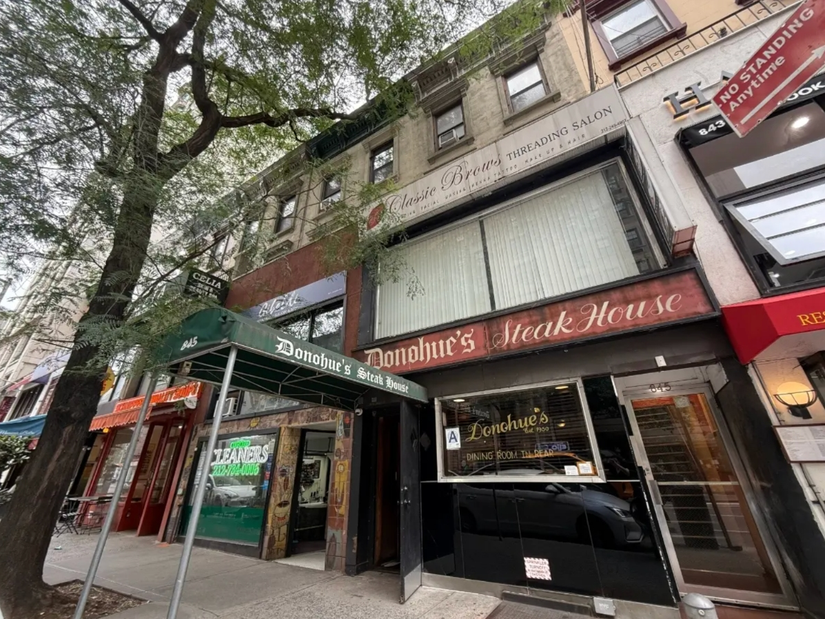 Donohue's Steak House is on 64th Street and Lexington Avenue. 