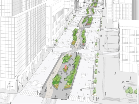 Mayor Zohran Mamdani on Wednesday unveiled new design concepts to "put the park back in Park Avenue," focusing on 11 blocks between East 46th and East 57th streets.