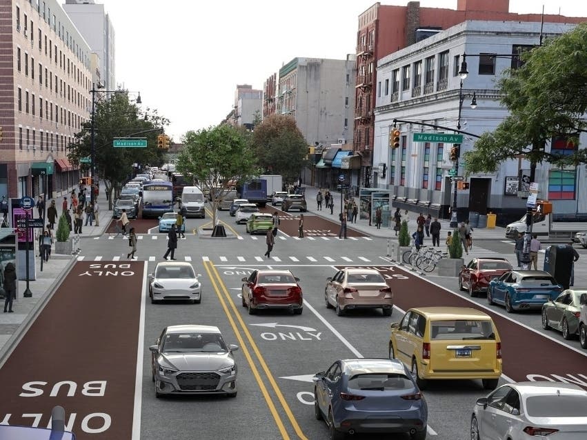 Rendering of the future design of East 116th Street and Madison Avenue.