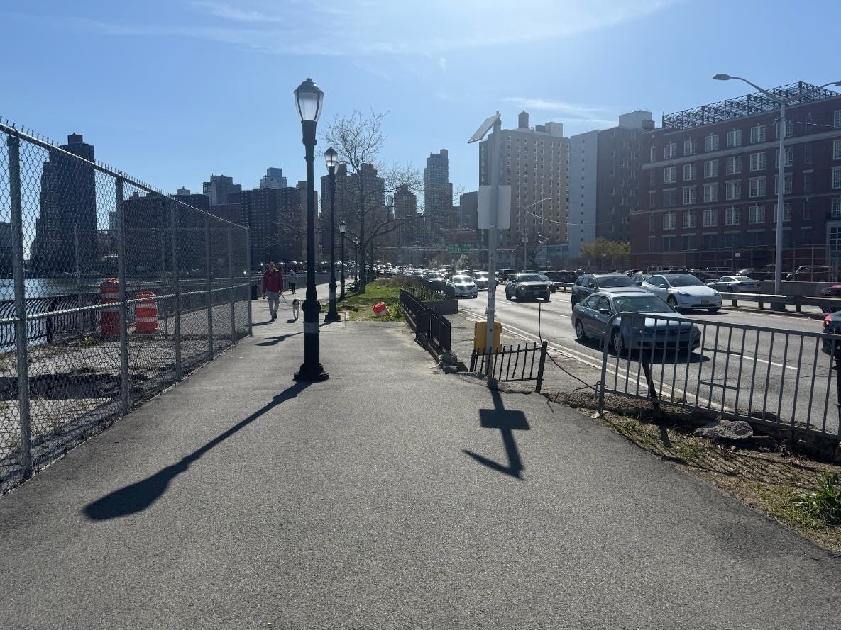 A scene from the East River Esplanade in East Harlem, near 100th Street.