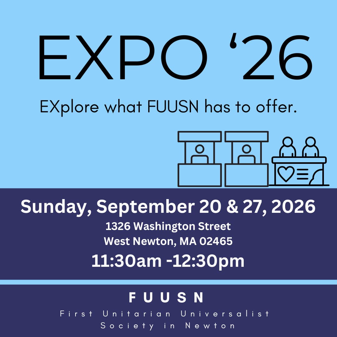 First Unitarian Universalist in Newton Hosts Community Expo, Sep 20th & 27th