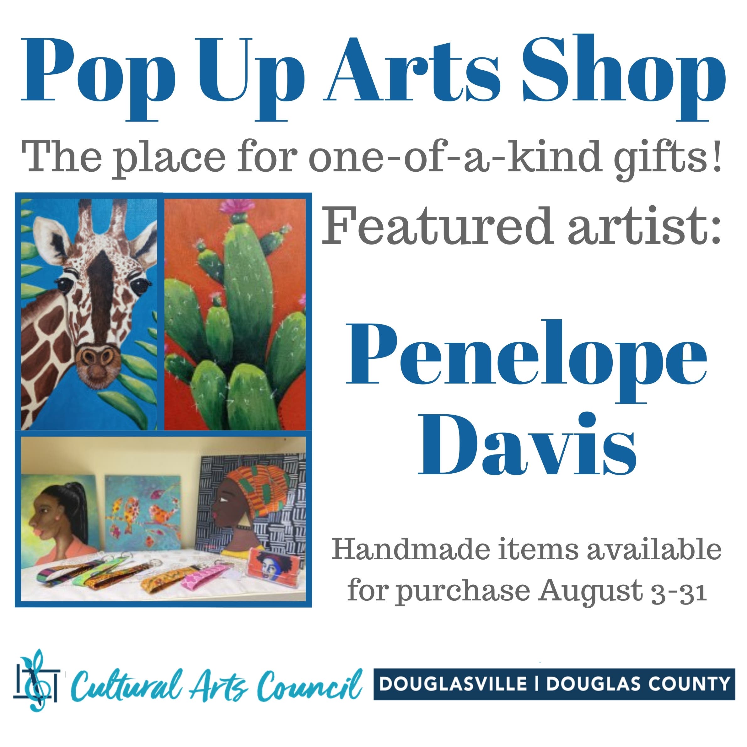 Penelope Davis Pop Up Arts Shop Opens @ the CAC
